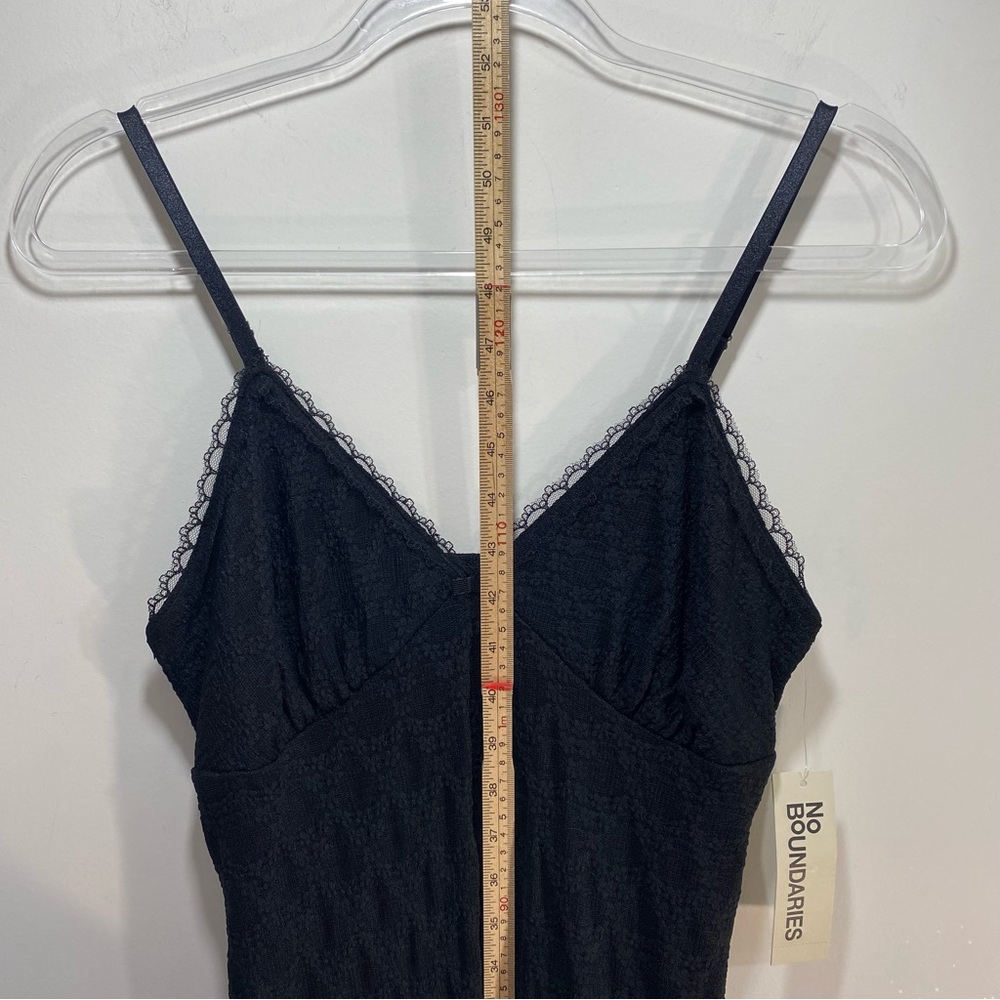 Slip Midi Soft 90 Y2K Strappy Dress S Black New Party Textured Tiered Resortwear - Picture 5 of 7